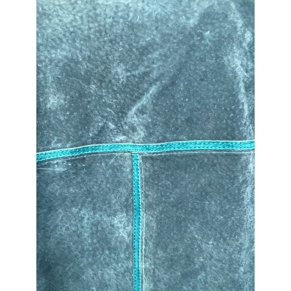 Cervelle Vintage Leather Coat Womens Plus 1X blue button front jacket pockets - Picture 7 of 7